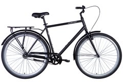 Велосипед сталь 28 Dorozhnik COMFORT MALE Velosteel frame-22 чорний (матовий) з багажником задн St з крылом St 2024