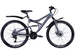 Велосипед сталь 26 Discovery CANYON AM DD рама-17,5" сірий (матовий) з крилом Pl 2024