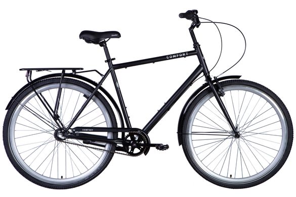 Велосипед уцінений ST 28" Dorozhnik COMFORT MALE PH рама-22" чорний (матовий) з багажником задн St з крилом St 2024