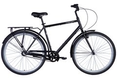 Велосипед сталь 28" Dorozhnik COMFORT MALE Планетарная рама-22" чорний (матовий) з багажником задн St з крылом St 2024