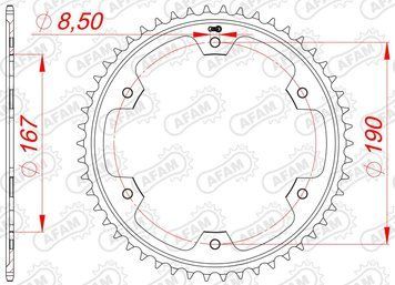 Зірка AFAM 525 Steel Chainwheel - Triumph [Silver], 50z