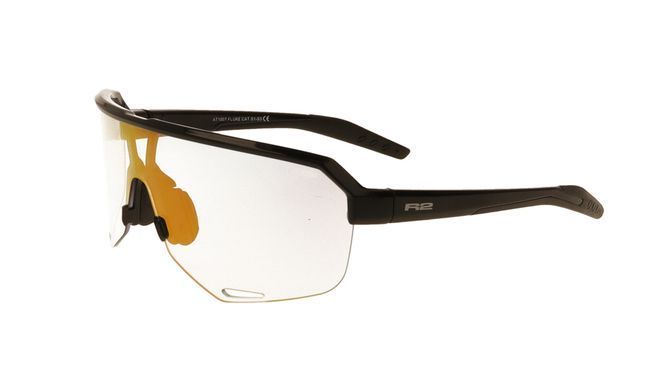 Окуляри R2 FLUKE чорні глянцеві, лінза clear to grey (Photochrom), black/red full revo, кат. 1-3