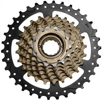 Тріскачка SunRace MFM2A 7DV, 7 швидкостей, 14-34T, Black/Brown, OEM