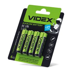 Батарейка лужна Videx LR06/AA 4шт в упаковці