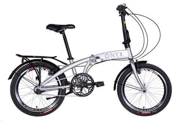 Велосипед AL 20" Dorozhnik ONYX планет. рама-12,5" сріблястий з багажником зад AI, з крилом St 2022
