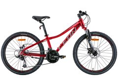 Велосипед 24" Leon JUNIOR AM DD 2022 (красный с серым)