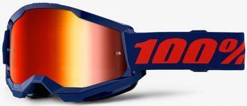 Очки 100% STRATA 2 Goggle [Navy], Mirror Red Lens