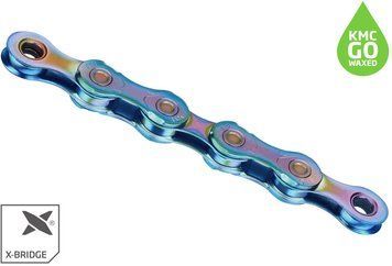 Цепь 118 зв. 1/2"x11/128 KMC X11 NPNP Waxed Chain, Aurora Blue