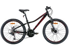 Велосипед 24" Leon JUNIOR AM DD 2022 (черный с красным (м))
