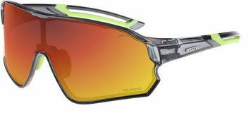 Очки Relax Artan черные кристаллические, линза smoke (Polarized TAC 1,1mm), black red revo, кат. 3