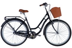Bicycle alloy 28" Dorozhnik CORAL планет. Planetary frame-19" dark grey with carrier rear St with basket Pl with mudguard St 2024