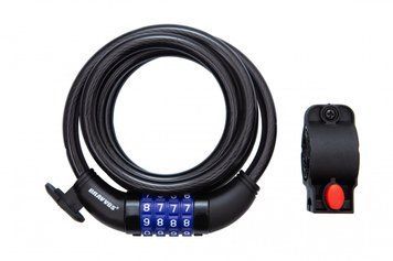 Замок тросовый кодовый BRAVVOS LOC-125-135 1500мм *10мм черный AM (брендированная упаковка)