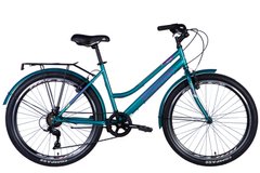 Велосипед сталь 26 Discovery PRESTIGE WOMAN Vbr рама-17" синьо-зелений з багажником задн St з крылом St 2024