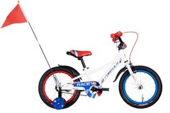 Велосипед ST 16" Formula RACE рама-8,5" білий з червоним та синім з крилом Pl 2022