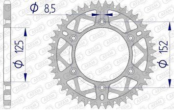 Зірка AFAM 520 AL-Grooved Chainwheel - Beta [Gun Metal], 48z