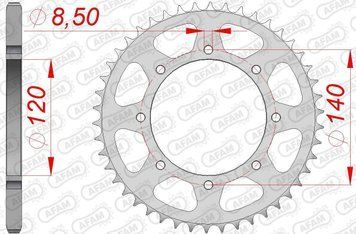 Зірка AFAM 520 Steel Chainwheel - Kawasaki [Silver], 44z