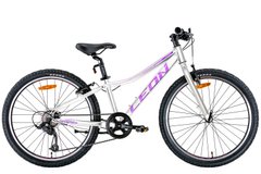 Велосипед 24" Leon JUNIOR Vbr 2022 (белый с сиреневым)