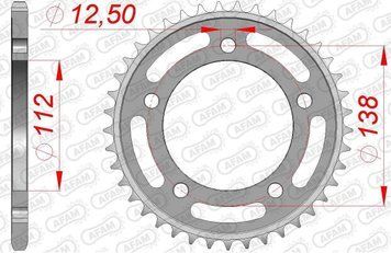 Зірка AFAM 520 Steel Chainwheel - Honda [Black], 38z