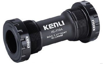 Каретка Kenli KL-110A, зовнішні чашки, з пильниками, вал 24 мм, 68/73 мм, чорна