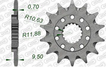 Зірка AFAM 520 Grooved Sprocket - Honda, 13z
