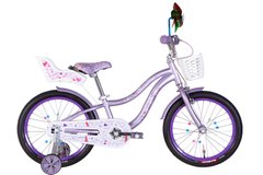 Велосипед сталь 18 Formula ALICIA гальмівна рама-9" бузковий з багажником для ляльок з корзиною Pl з крылом St 2024