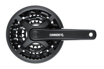 Комплект шатунів ONRIDE Trio 830P, квадрат, 175 мм, 42-32-22Т, 6/7/8 шв., чорний (конверт)