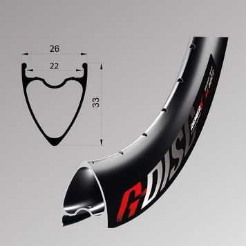 Обід Remerx G-DISC RX 5022, 28'', 622x22, 32 отв., FV, чорний анодований, E-Bike, безкамерний