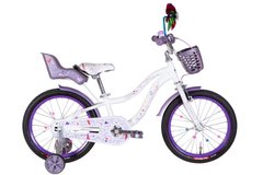 Велосипед сталь 18 Formula ALICIA гальмівна рама-9" білий з багажником для ляльок з корзиною Pl з крылом St 2024