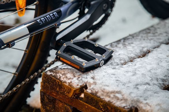 Педали ONRIDE Ride 70, усиленный нейлон (105 x 105), пром., сменные шипы, черный