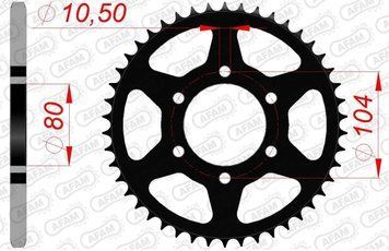 Зірка AFAM 520 Steel Chainwheel - Kawasaki [Black], 43z