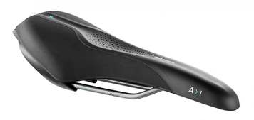 Сідло Selle Royal SCIENTIA A1 Athletic, 3D skingel, оббивка Black gummy/Black mokka, 289х127мм, 380г, рейли сталь + Curva suspension, unisex, чорне