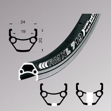 Обід Remerx DRAGON LINE RX 719, 26'', 559x19, 32 отв., AV, чорний анодований, V-Br, CNC