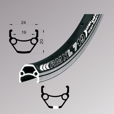 Обід Remerx DRAGON LINE RX 719, 26'', 559x19, 32 отв., AV, чорний анодований, V-Br, CNC