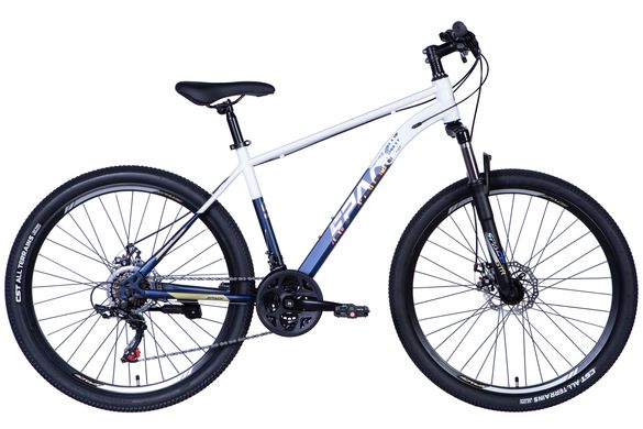 Велосипед сталь 27.5" SPACE NEPTUNE (035) AM DD тріскачка рама-18" біло-синій 2024