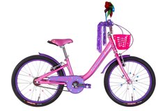 Велосипед сталь 20 Formula CHERRY под трещотку рама-10" рожевий з бузковим з корзиною Pl з крылом St 2024