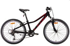 Велосипед 24" Leon JUNIOR AM Vbr 2022 (черный с красным (м))