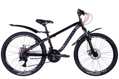 Велосипед сталь 24" Discovery FLINT AM DD рама-13" чорний з крилом Pl 2024