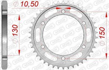 Зірка AFAM 525 Steel Chainwheel - Yamaha [Black], 46z