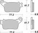 Гальмівні колодки SBS Racing Rear Brake Pads, Carbon Tech