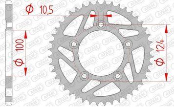 Зірка AFAM 520 Steel Chainwheel - Ducati [Silver], 43z