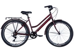 Велосипед сталь 26 Discovery PRESTIGE WOMAN Vbr рама-17" червоний (матовий) з багажником задн St з крылом St 2024