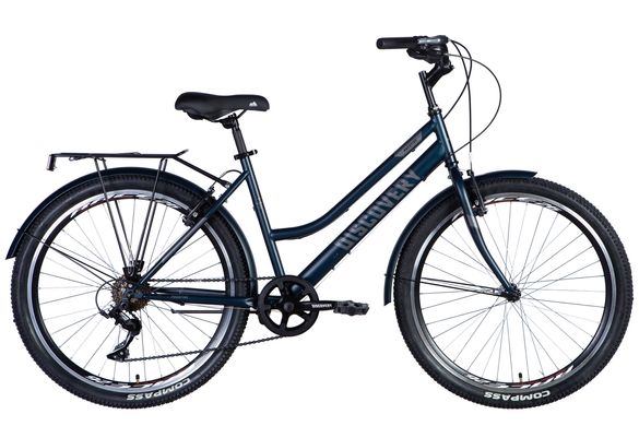 Велосипед сталь 26 Discovery PRESTIGE WOMAN Vbr рама-17" темно-синій (м) з багажником задн St з крылом St 2024