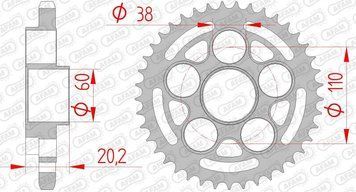 Зірка AFAM 525 Steel Chainwheel - Ducati [Silver], 45z