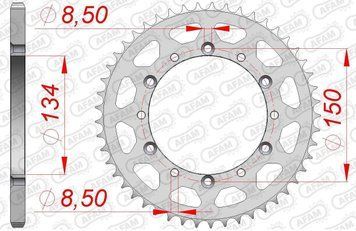 Зірка AFAM 520 Steel Chainwheel - Kawasaki [Silver], 50z