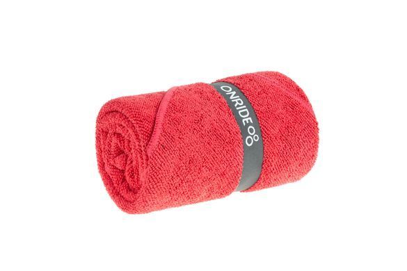 Рушник з махрової мікрофібри ONRIDE Dry червоний (100х50) у чохлі
