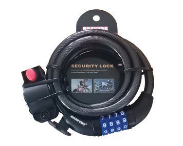 Замок тросовый кодовый BRAVVOS LOC-125-135 1500мм *12мм черный AM (брендированная упаковка)