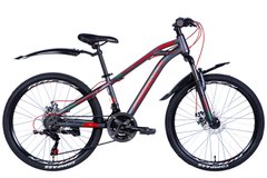 Велосипед сталь 24 Formula DAKAR AM DD рама-13" чорно-червоний (матовий) з крилом Pl 2024