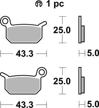 Тормозные колодки SBS Racing Brake Pads, EVO Sinter/Sinter