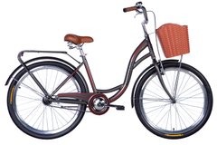 Велосипед сталь 26 Dorozhnik AQUAMARINE гальмівна рама-17" сірий з багажником задн St без корзини з крылом St 2024