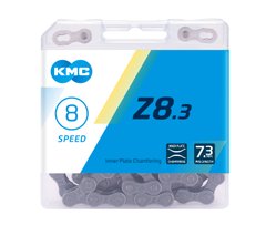 Ланцюг KMC Z8.3 7-8 швидкостей 114 ланок + замок срібний/сірий
